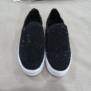 Hey Gal by Corky's Swank Crystal Slip on Sneakers Size 7